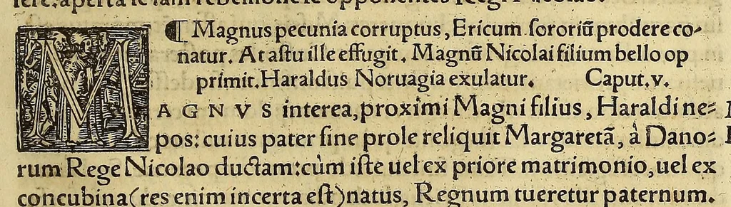 An illustration from Chronica regnorum aquilonarium Daniæ Suetiæ Noruagiæ, 1548, leaf 747