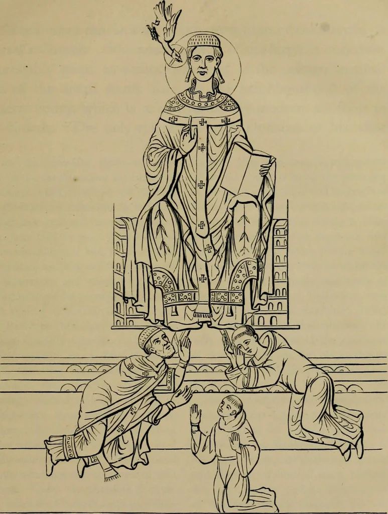 An illustration from A chronicle of the Church of S. Martin in Leicester, during the reigns of Henry VIII, Edward VI, Mary and Elizabeth : with some account of its minor altars and ancient guilds, 1866, leaf 68