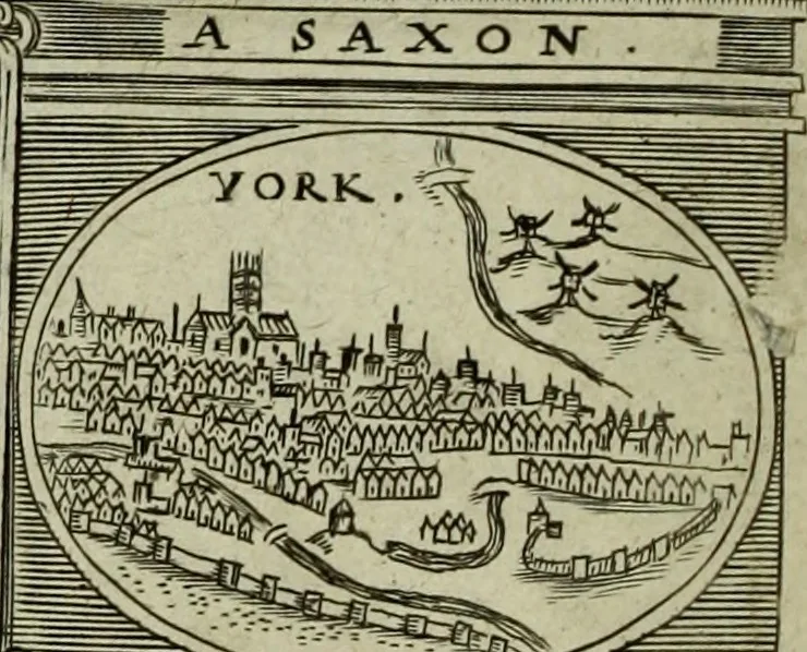 An illustration from A chronicle of the kings of England from the time of the Romans government unto the death of King James ..., 1670, leaf 7