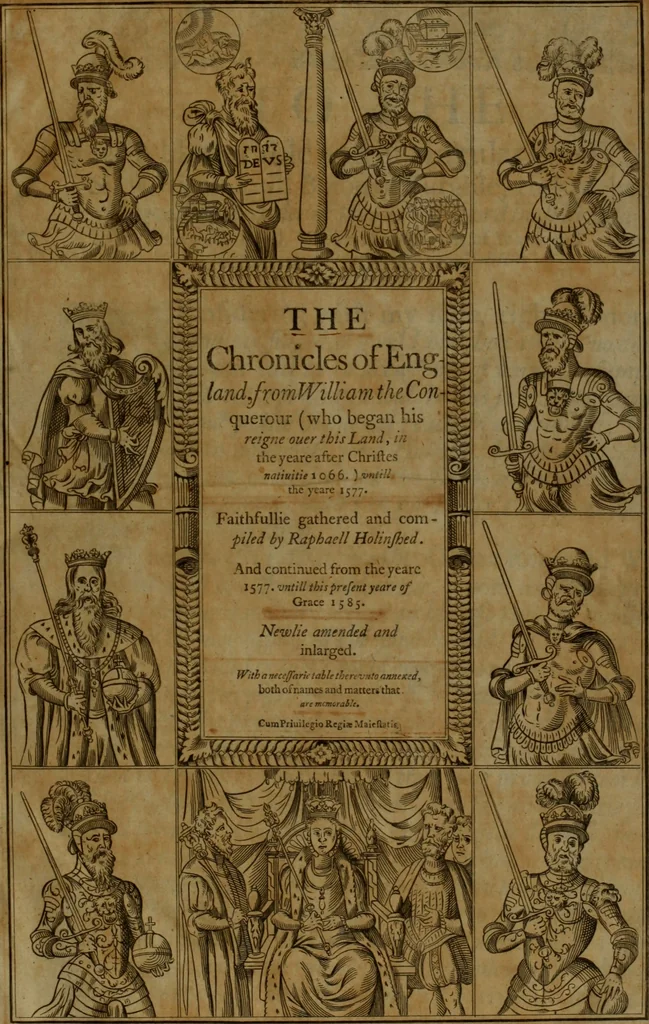 An illustration from The chronicles of England, from William the Conquerour (who began his reigne ouer this land, in the yeare after Christes natiuitie 1066.) vntill the yeare 1577. Faithfullie gathered and compiled [microform], 1585, leaf 4