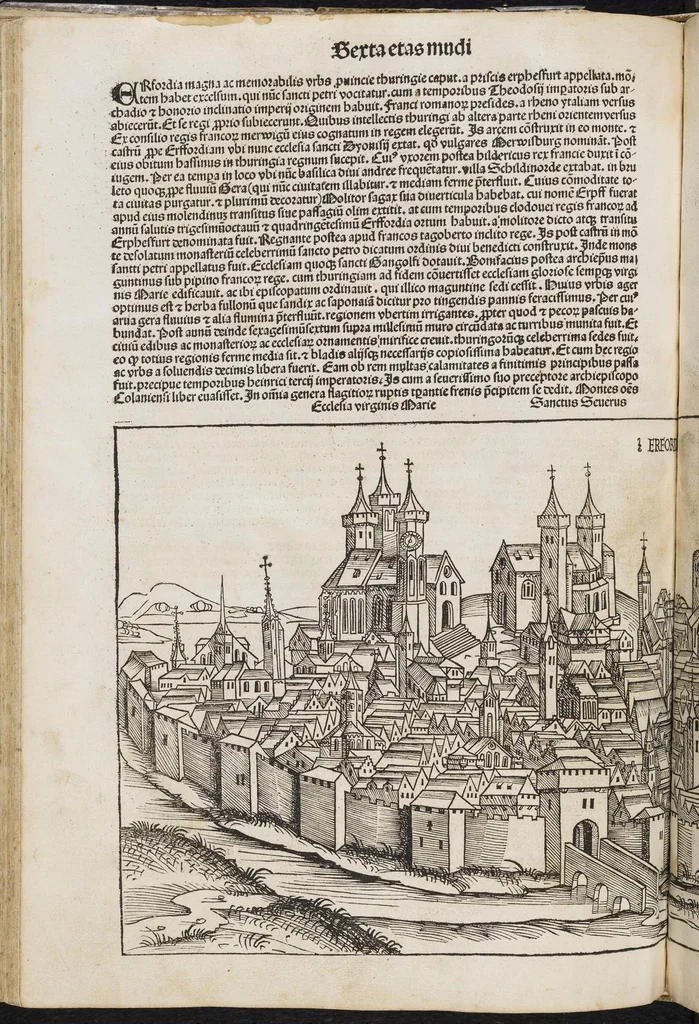 An illustration from Registrum huius operis Libri cronicarum cu[m] figuris et ÿmagi[ni]bus ab inicio mu[n]di., leaf 351