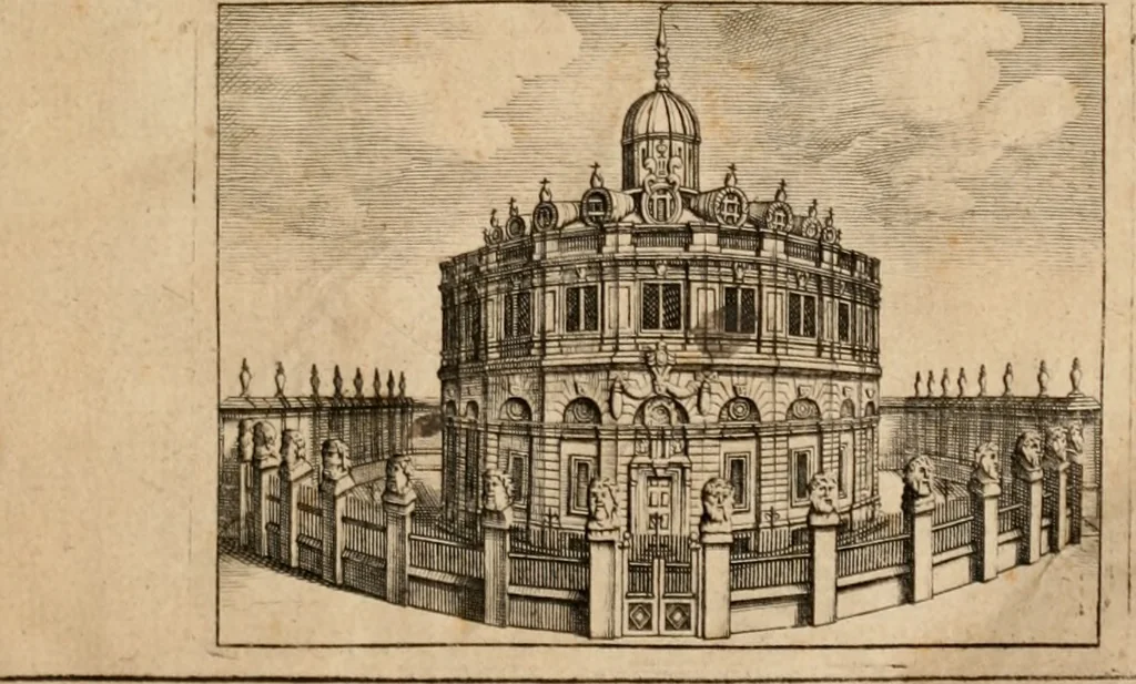An illustration from Chronicon saxonicum, seu Annales rerum in Anglia præcique gestarum, a Christo nato ad annum usque MCLIV. deducti, ac jam demum latinitate donati. Cum indice rerum chronologico. Accedunt regulæ ad investigandas nominum locorum origines. Et nominum locorum ac virorum in chronico memoratorum explicatio, 1692, leaf 2