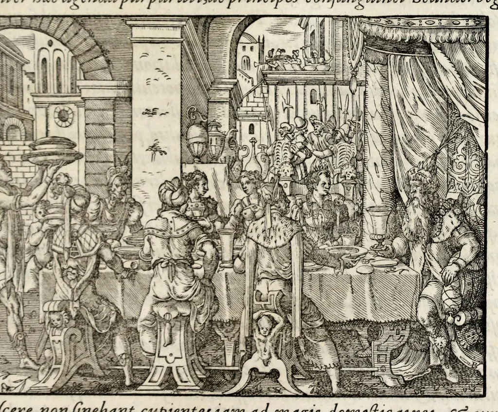 An illustration from Chronicorvm Tvrcicorvm, in quibus Tvrcorvm origo, principes, imperatores, bella, praelia, caedes, victoriae, reiqve militaris ratio, et caetera huc pertinentia ... exponuntur; et Mahometicae religionis instituta, iudiciorumq. processus, & aulae constitutio; procerum item ac populi mores, vitaeq. degendae ratio percensetur: accessere, Narratio de Baiazethis filiorvm seditionibvs; Tvrcicarvm item rerum epitome; ... et Iohannis Aventini Liber, in quo causae miseriarum, quibus Christiana respub. premitur, indicantur ... tomvs primvs, 1578, leaf 791
