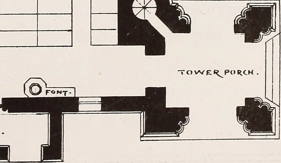 An illustration from Church architecture. Illustrated with thirty-five lithographic plates, from original designs, 1871, leaf 154