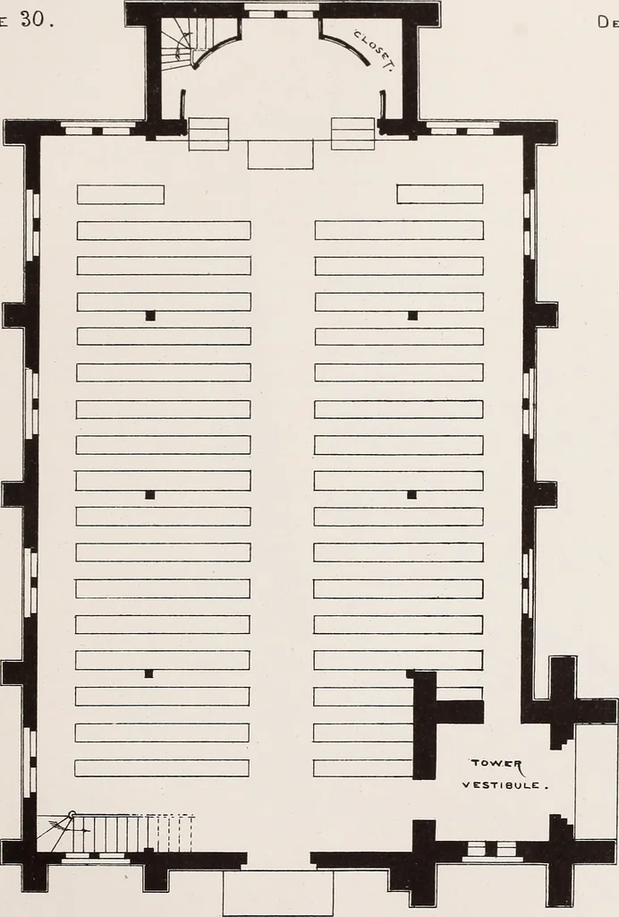 An illustration from Church architecture. Illustrated with thirty-five lithographic plates, from original designs, 1871, leaf 224