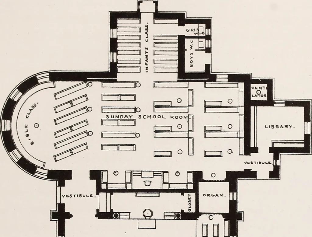 An illustration from Church architecture. Illustrated with thirty-five lithographic plates, from original designs, 1871, leaf 236