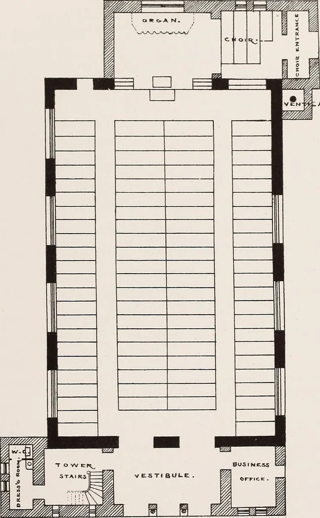An illustration from Church architecture. Illustrated with thirty-five lithographic plates, from original designs, 1871, leaf 248