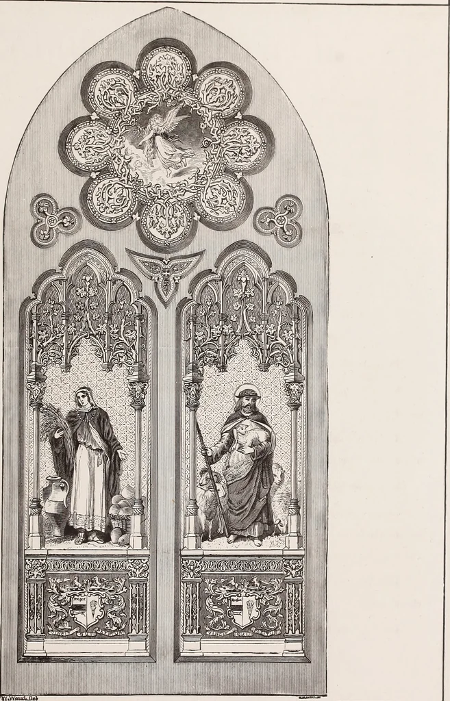 An illustration from Church architecture. Illustrated with thirty-five lithographic plates, from original designs, 1871, leaf 264
