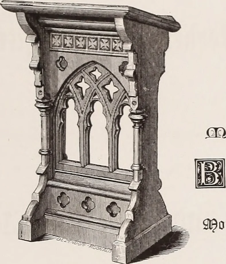 An illustration from Church architecture. Illustrated with thirty-five lithographic plates, from original designs, 1871, leaf 266