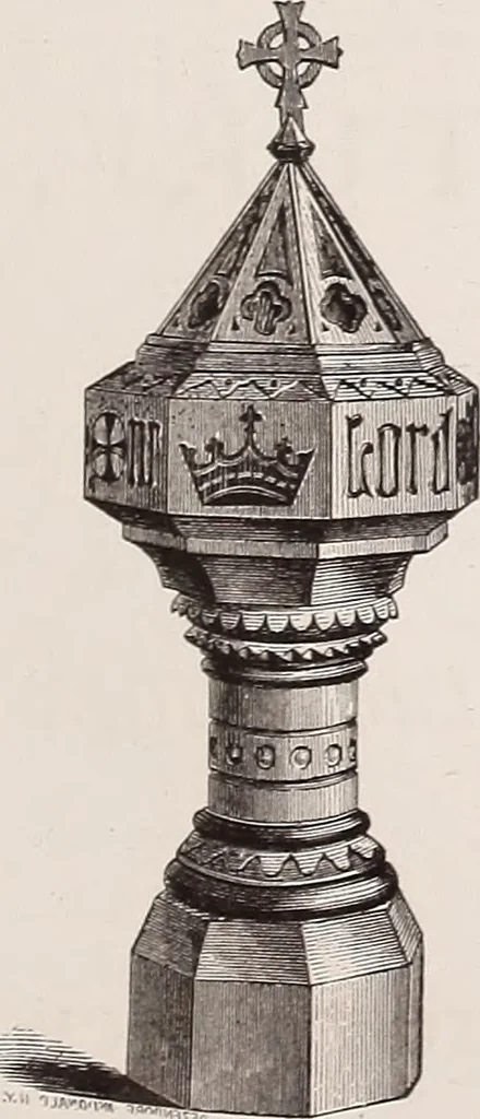 An illustration from Church architecture. Illustrated with thirty-five lithographic plates, from original designs, 1871, leaf 266