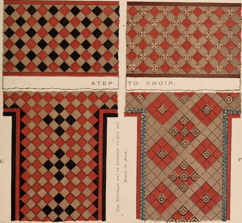 An illustration from Church architecture. Illustrated with thirty-five lithographic plates, from original designs, 1871, leaf 278