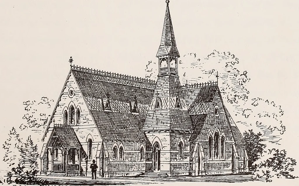 An illustration from Church architecture. Illustrated with thirty-five lithographic plates, from original designs, 1871, leaf 72