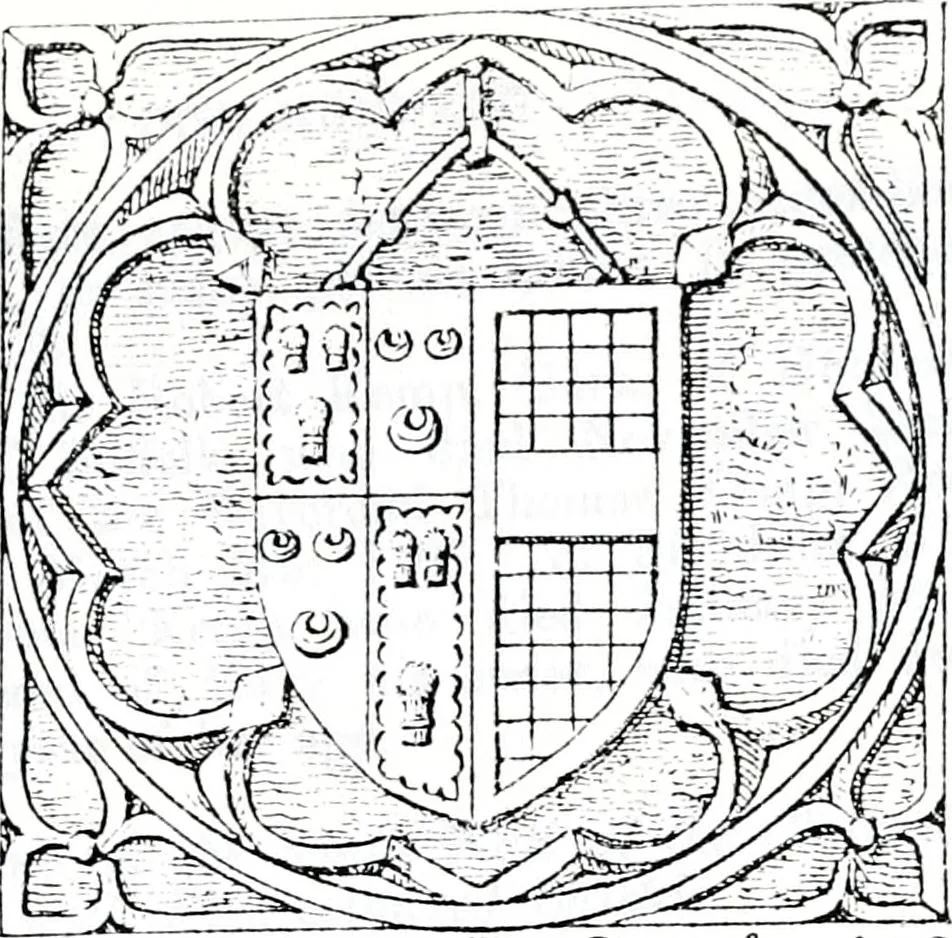An illustration from The church heraldry of Norfolk : a description of all coats of arms on brasses, monuments, slabs, hatchments, &c., now to be found in the county, illustrated, with references to Blomefield's History of Norfolk and Burke's Armory, together with notes from the inscriptions attached, 1887, leaf 110