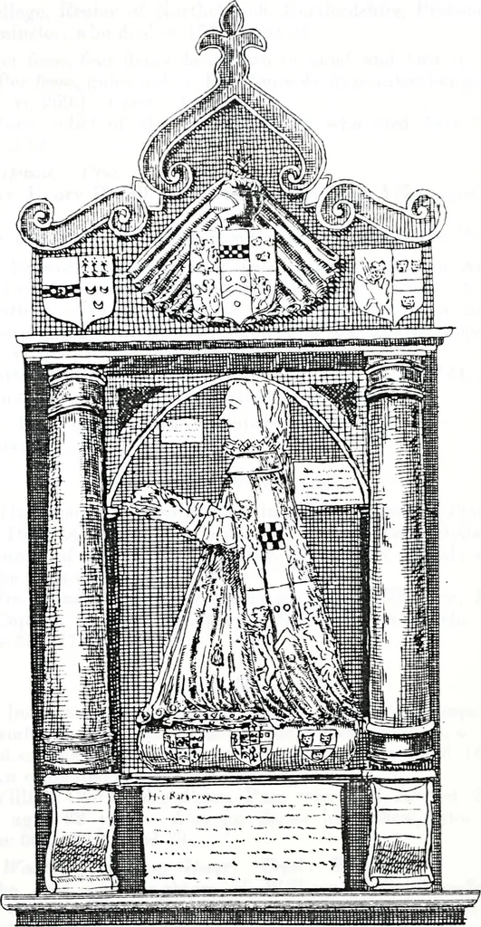 An illustration from The church heraldry of Norfolk : a description of all coats of arms on brasses, monuments, slabs, hatchments, &c., now to be found in the county, illustrated, with references to Blomefield's History of Norfolk and Burke's Armory, together with notes from the inscriptions attached, 1887, leaf 236