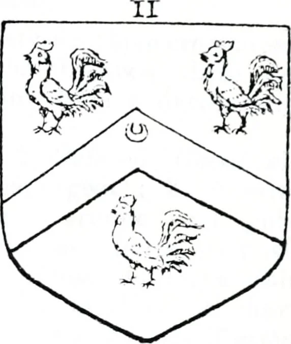 An illustration from The church heraldry of Norfolk : a description of all coats of arms on brasses, monuments, slabs, hatchments, &c., now to be found in the county, illustrated, with references to Blomefield's History of Norfolk and Burke's Armory, together with notes from the inscriptions attached, 1887, leaf 272