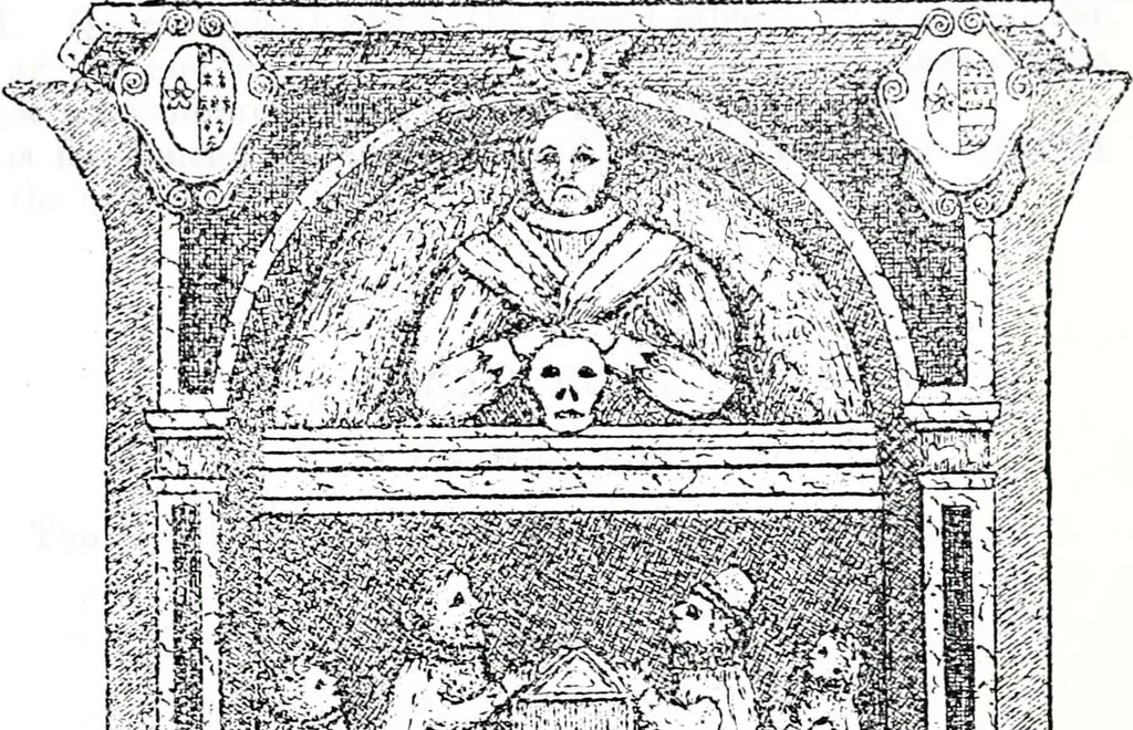 An illustration from The church heraldry of Norfolk : a description of all coats of arms on brasses, monuments, slabs, hatchments, &c., now to be found in the county, illustrated, with references to Blomefield's History of Norfolk and Burke's Armory, together with notes from the inscriptions attached, 1887, leaf 534