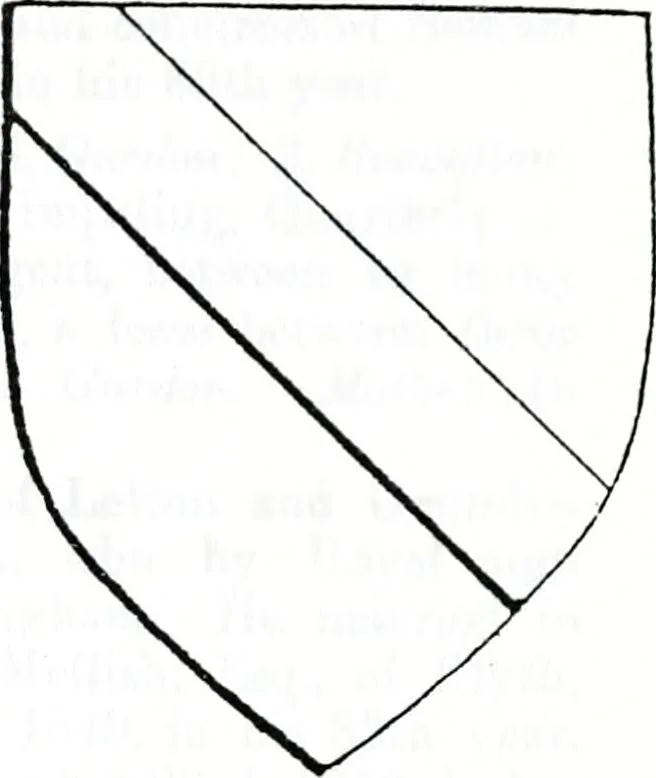 An illustration from The church heraldry of Norfolk : a description of all coats of arms on brasses, monuments, slabs, hatchments, &c., now to be found in the county, illustrated, with references to Blomefield's History of Norfolk and Burke's Armory, together with notes from the inscriptions attached, 1887, leaf 720