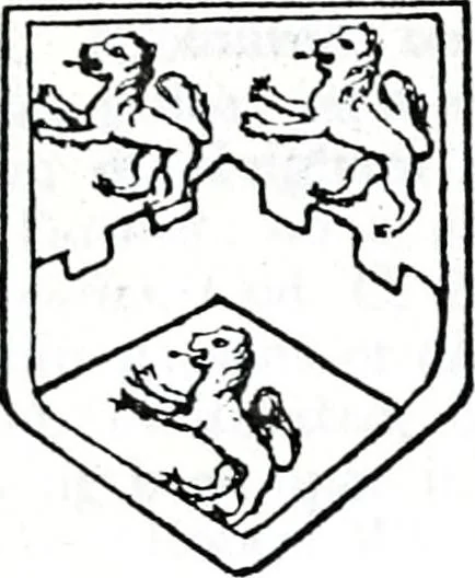 An illustration from The church heraldry of Norfolk : a description of all coats of arms on brasses, monuments, slabs, hatchments, &c., now to be found in the county, illustrated, with references to Blomefield's History of Norfolk and Burke's Armory, together with notes from the inscriptions attached, 1887, leaf 844