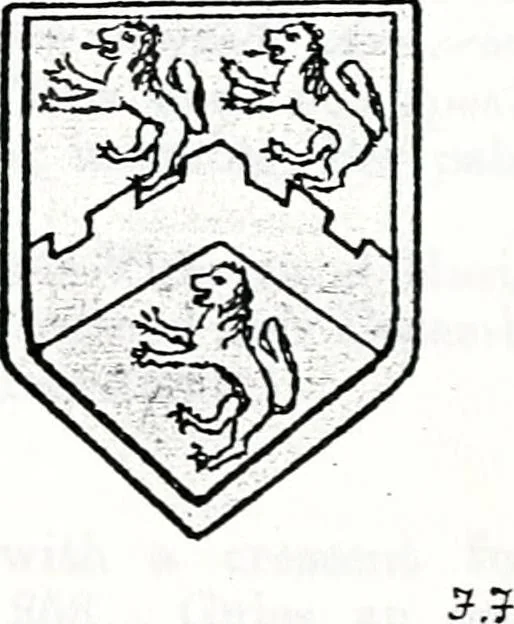 An illustration from The church heraldry of Norfolk : a description of all coats of arms on brasses, monuments, slabs, hatchments, &c., now to be found in the county, illustrated, with references to Blomefield's History of Norfolk and Burke's Armory, together with notes from the inscriptions attached, 1887, leaf 844