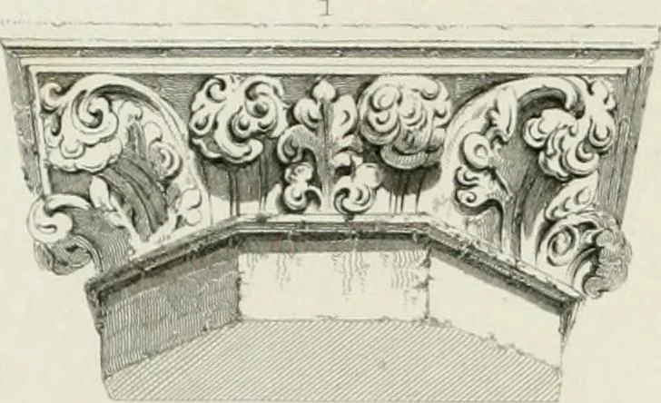 An illustration from The history and antiquities of the cathedral church of Oxford : illustrated by a series of engravings, of views, plans, elevations, sections, and details of that edifice, with biographical anecdotes of the bishops and of other eminent persons connected with the church, 1821, leaf 35