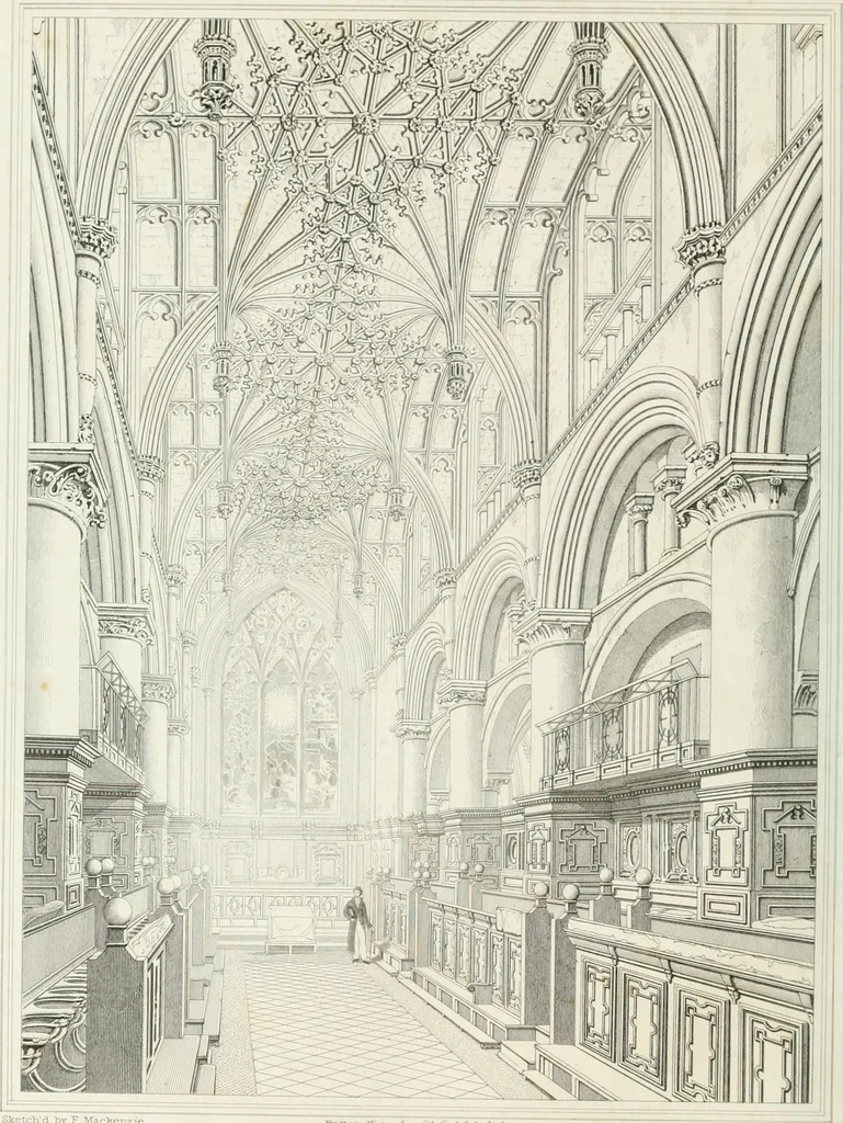 An illustration from The history and antiquities of the cathedral church of Oxford : illustrated by a series of engravings, of views, plans, elevations, sections, and details of that edifice, with biographical anecdotes of the bishops and of other eminent persons connected with the church, 1821, leaf 47