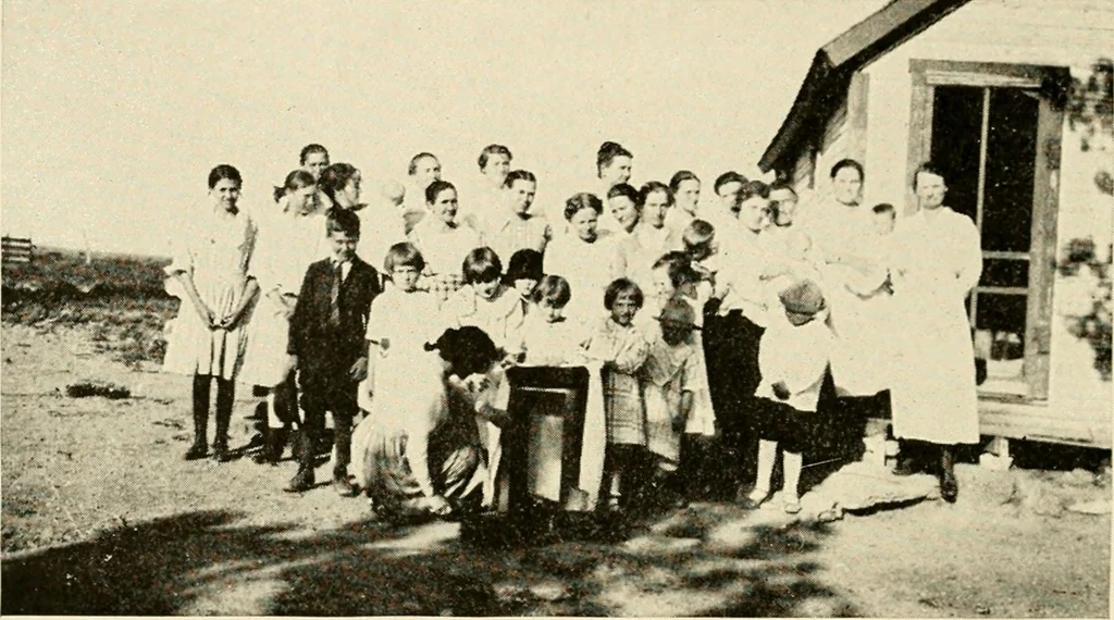 An illustration from The church on the changing frontier; a study of the homesteader and his church, 1922, leaf 45