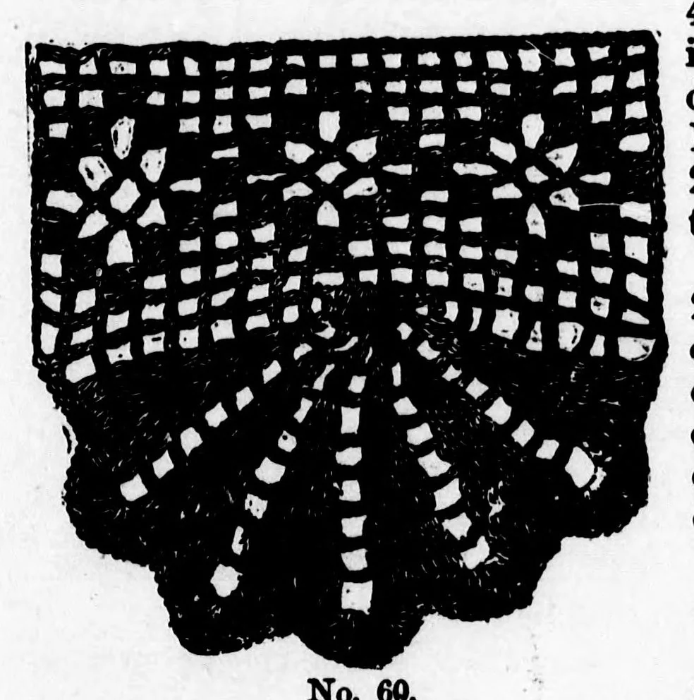 An illustration from Home work [microform] : a choice collection of useful designs for the crochet and knitting needle : also, valuable recipes for the toilet, 1891, leaf 63