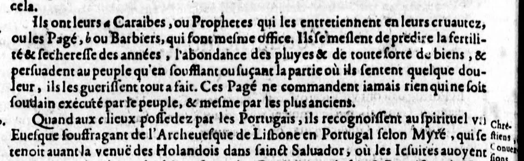 An illustration from Description générale de [sic] Amérique, troisième partie du monde [microforme] : auec tous ses empires, royaumes, estats, et républiques : où sont déduits & traictez par ordre leurs noms, assiette, confins, moeurs, richesses, forces, gouuernement & religion; et la généalogie des empereurs, roys, & princes souuerains, lesquels y ont dominé iusques à nostre temps, 1643, leaf 149
