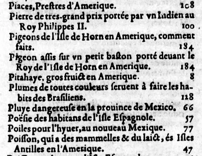 An illustration from Description générale de [sic] Amérique, troisième partie du monde [microforme] : auec tous ses empires, royaumes, estats, et républiques : où sont déduits & traictez par ordre leurs noms, assiette, confins, moeurs, richesses, forces, gouuernement & religion; et la généalogie des empereurs, roys, & princes souuerains, lesquels y ont dominé iusques à nostre temps, 1643, leaf 208