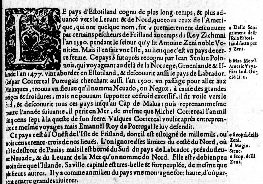 An illustration from Description générale de [sic] Amérique, troisième partie du monde [microforme] : auec tous ses empires, royaumes, estats, et républiques : où sont déduits & traictez par ordre leurs noms, assiette, confins, moeurs, richesses, forces, gouuernement & religion; et la généalogie des empereurs, roys, & princes souuerains, lesquels y ont dominé iusques à nostre temps, 1643, leaf 33