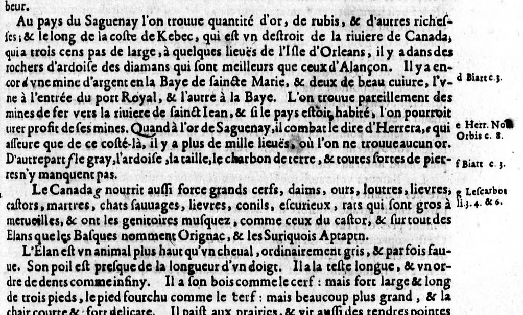 An illustration from Description générale de [sic] Amérique, troisième partie du monde [microforme] : auec tous ses empires, royaumes, estats, et républiques : où sont déduits & traictez par ordre leurs noms, assiette, confins, moeurs, richesses, forces, gouuernement & religion; et la généalogie des empereurs, roys, & princes souuerains, lesquels y ont dominé iusques à nostre temps, 1643, leaf 37