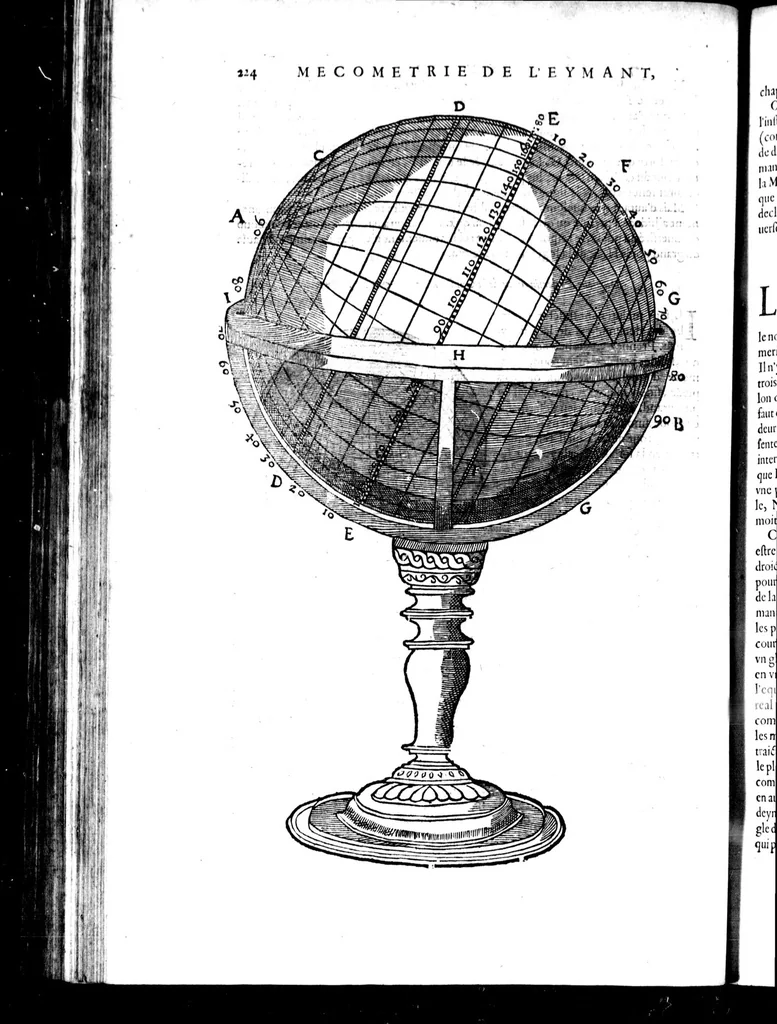 An illustration from La mecographie de l'Eymant [microforme] : c'est a dire, la description des longitudes trouvées par les observations des declinaisons de l'Eymant en laquelle par un moyen trescertain, & cy devant incognu ..., 1604, leaf 301