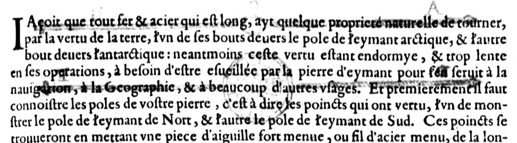 An illustration from La mecographie de l'Eymant [microforme] : c'est a dire, la description des longitudes trouvées par les observations des declinaisons de l'Eymant en laquelle par un moyen trescertain, & cy devant incognu ..., 1604, leaf 318