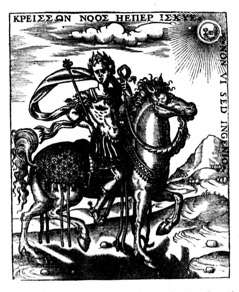 An illustration from La mecographie de l'Eymant [microforme] : c'est a dire, la description des longitudes trouvées par les observations des declinaisons de l'Eymant en laquelle par un moyen trescertain, & cy devant incognu ..., 1604, leaf 336