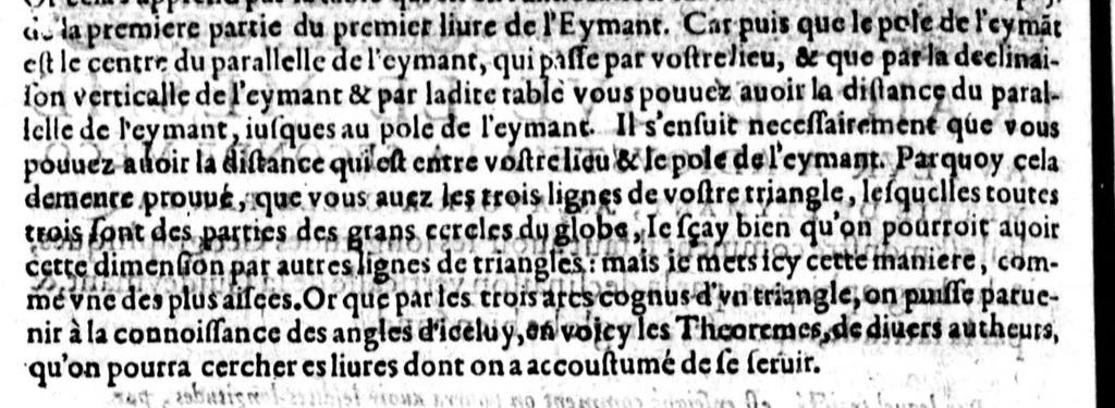An illustration from La mecographie de l'Eymant [microforme] : c'est a dire, la description des longitudes trouvées par les observations des declinaisons de l'Eymant en laquelle par un moyen trescertain, & cy devant incognu ..., 1604, leaf 398