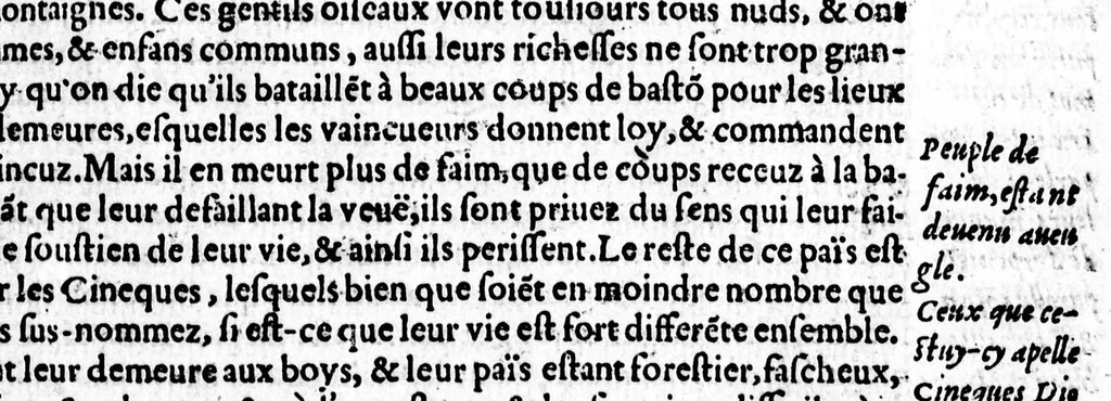 An illustration from L'histoire universelle du monde [microforme] : contenant l'entiere description & situation des quatre parties de la terre, la divisio & estenduë d'une chacune region & province d'icelles : ensemble l'origine & particulières moeurs, loix, coustumes, religion, & ceremonies de toutes les nations, & peuples par qui elles sont habitées : divisée en quatre livres, 1572, leaf 71