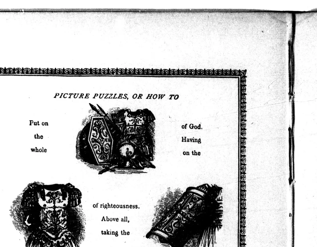An illustration from Picture puzzles, or, How to read the Bible by symbols [microform] : designed especially for the boys and girls to stimulate a greater interest in the Holy Bible, 1899, leaf 32