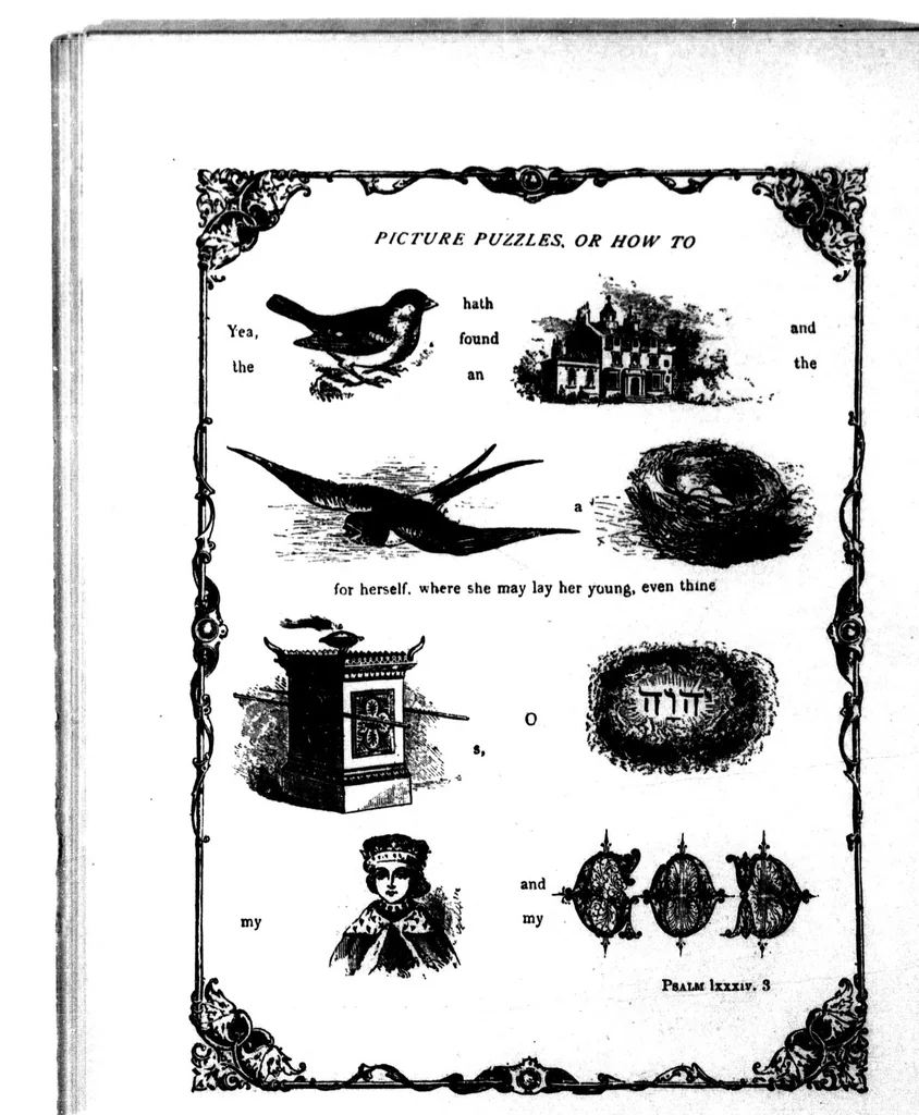An illustration from Picture puzzles, or, How to read the Bible by symbols [microform] : designed especially for the boys and girls to stimulate a greater interest in the Holy Bible, 1899, leaf 52