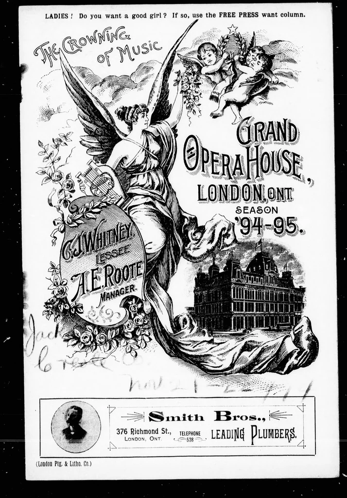 An illustration from Grand Opera House, London, Ont., programme [microform] : Wednesday and Thursday, Nov. 21st and 22nd, matinee Thursday, Thanksgiving Day, Samuel T. Jack's Famous Creole Co'y., the only bona fide Creole organization ., 1895, leaf 4