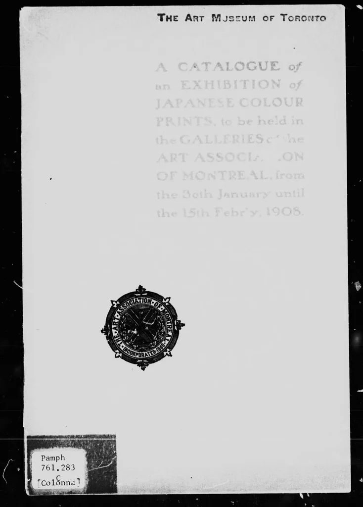 An illustration from A catalogue of an exhibition of Japanese colour prints, to be held in the Galleries of the Art Association of Montreal, from the 30th January until the 15th Febr'y, 1908 [microform], 1908, leaf 4