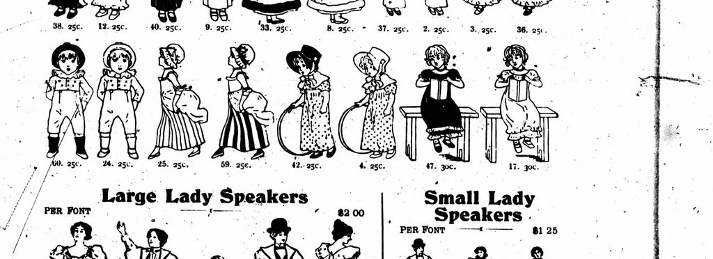 An illustration from The latest type fashions [microform], 1899, leaf 13