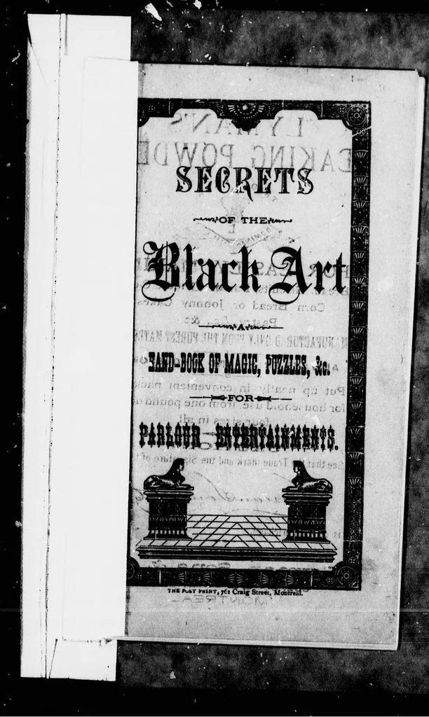 An illustration from Secrets of the black art [microform] : a hand-book of magic, puzzles, &c. for parlour entertainments, 1886, leaf 4