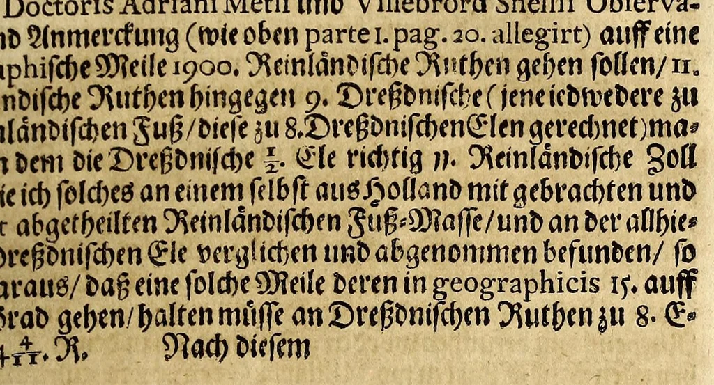 An illustration from Cimelium geographicum tripartitum, oder Dreyfaches geographisches Kleinod, : darinnen begriffen, I. Richtig-gesuchte und verfassete Longitudines und Latitudines aller gross- und kleinen Städte, auch Schlösser, sambt gräflicher, freyherrlicher und adelicher Häuser, des gantzen höchstlöblichsten Churfürstenthums Sachsen und incorporirter Lande, neben theils angräntzender Oerther. II. Milliographia, oder, Meilen-Beschreibung, erstlich durch die gantze Welt, hernach in specie dieser Lande; dabey ein sonderbar Rosetum Geographicum, oder Geographischer Rosen-Garten, III. Seminarium geographicum, Geographischer Pflantz-Garten, Rechst schuldigster Beförderung der Ehre Gottes, der Durchleuchtigsten, Chur- und Hoch-Fürstlichen gnädigsten Herrschafft zu unterthänigsten, auch Dero getreuesten Land-Ständen nützlichen Diensten, 1680, leaf 129