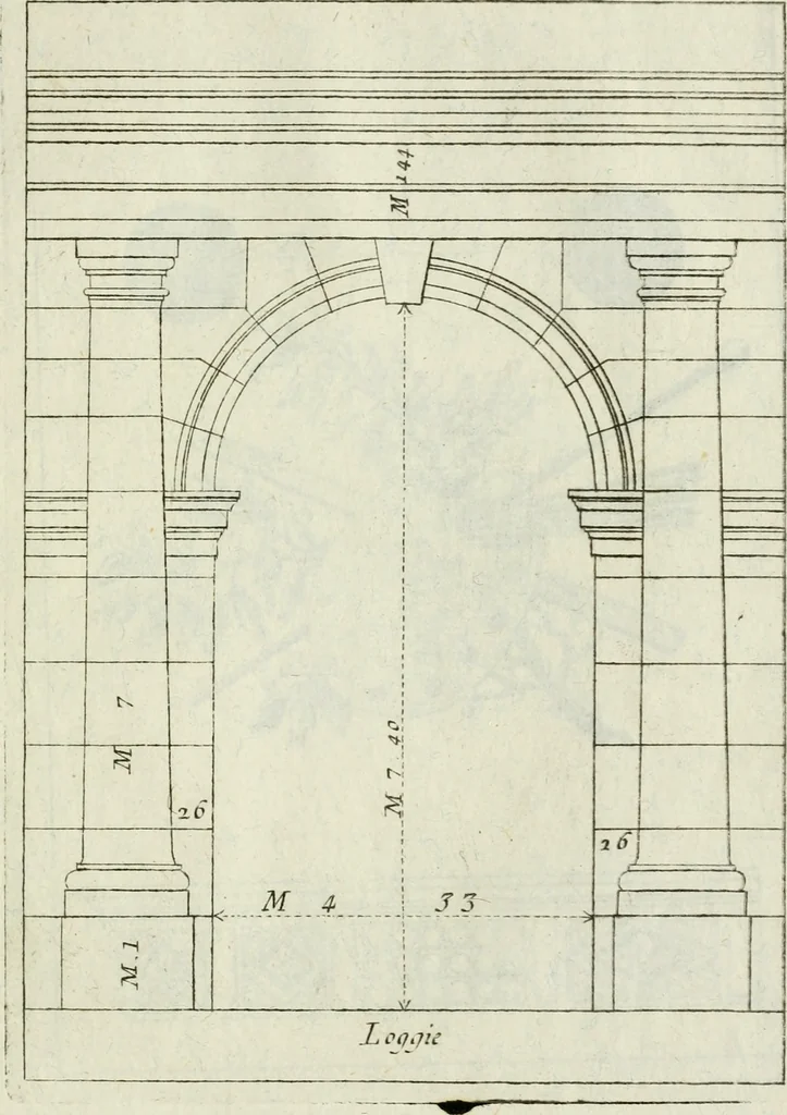 An illustration from I cinque ordini di architettura di Andrea Palladio : esposti per un' esatta istruzione di chi ama e coltiva questa billa utilissima arte, 1784, leaf 50