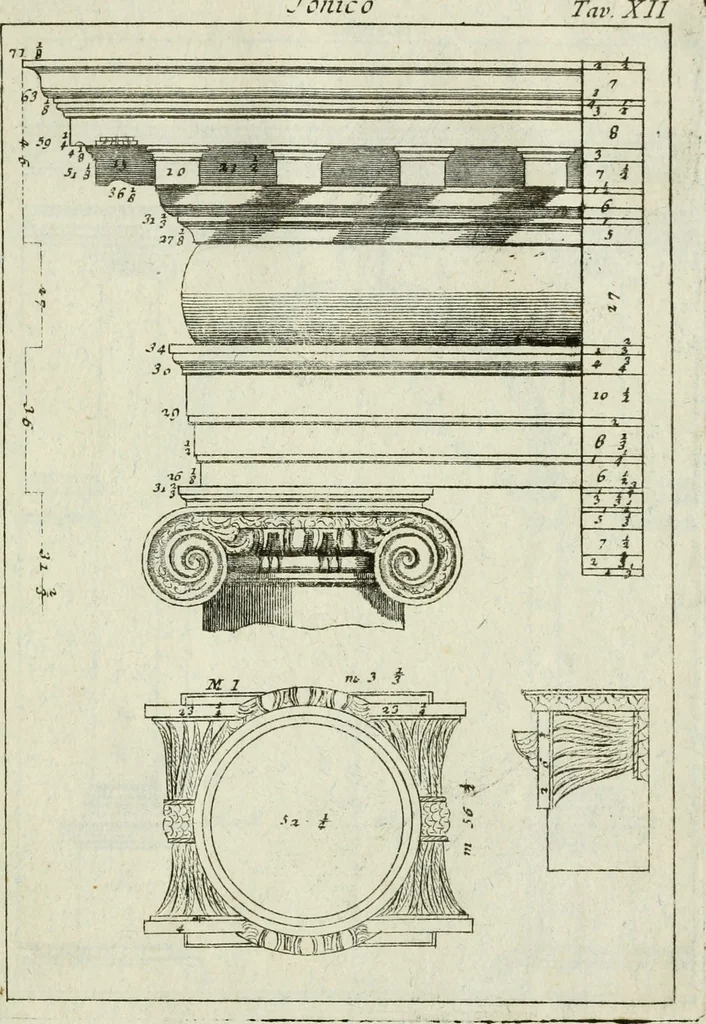 An illustration from I cinque ordini di architettura di Andrea Palladio : esposti per un' esatta istruzione di chi ama e coltiva questa billa utilissima arte, 1784, leaf 66