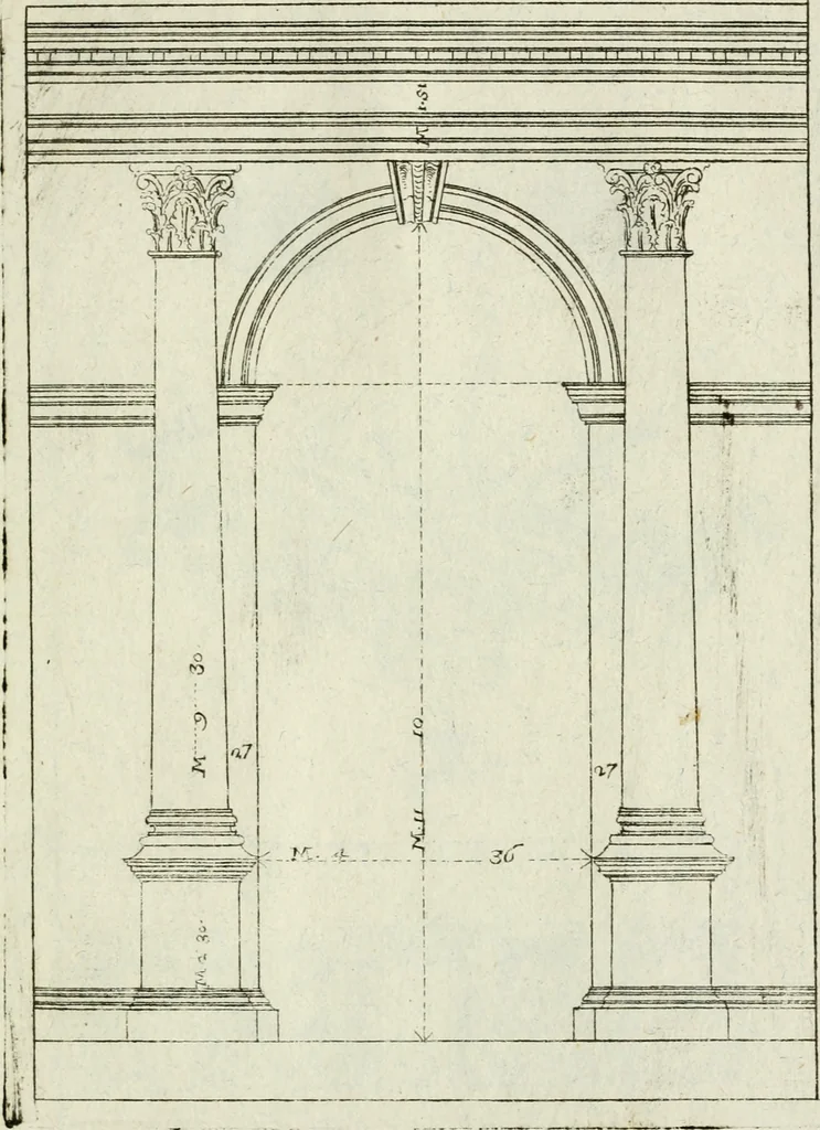 An illustration from I cinque ordini di architettura di Andrea Palladio : esposti per un' esatta istruzione di chi ama e coltiva questa billa utilissima arte, 1784, leaf 78