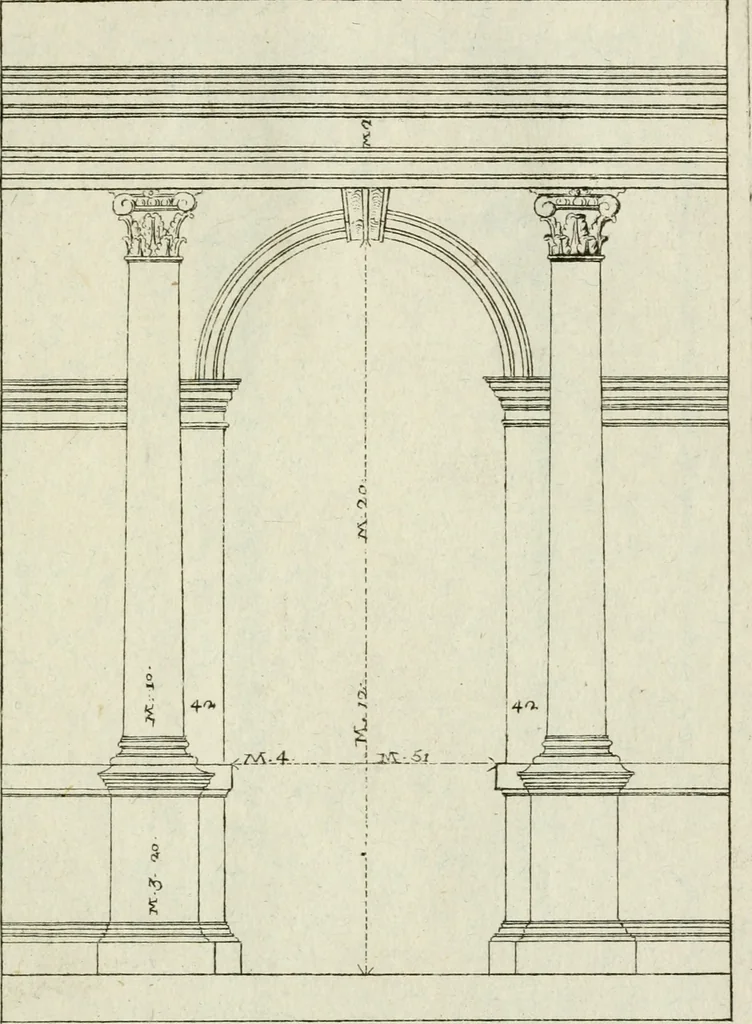 An illustration from I cinque ordini di architettura di Andrea Palladio : esposti per un' esatta istruzione di chi ama e coltiva questa billa utilissima arte, 1784, leaf 88