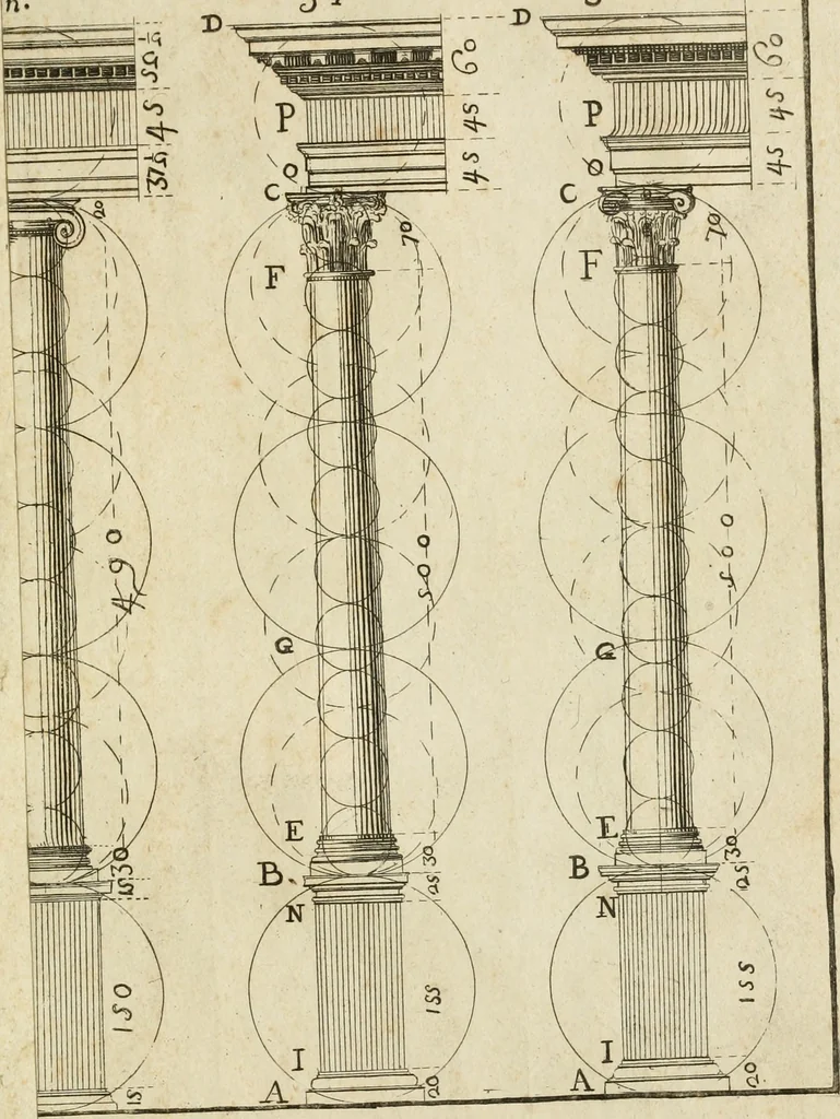 An illustration from I cinque ordini di architettura di Andrea Palladio : esposti per un' esatta istruzione di chi ama e coltiva questa billa utilissima arte, 1784, leaf 90