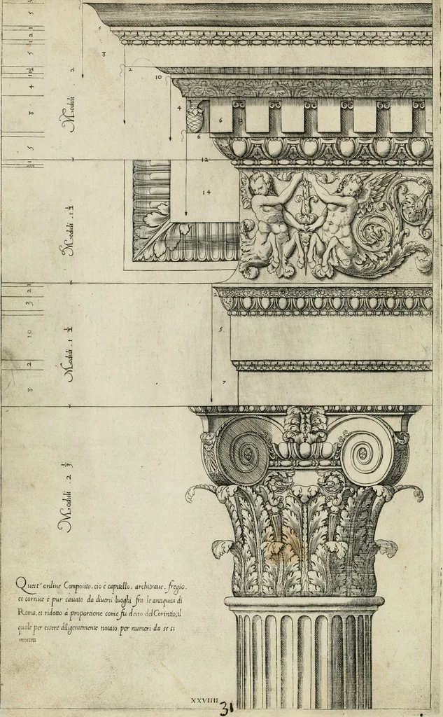 An illustration from Regola delli cinqve ordini d' architettvra, 1602, leaf 61