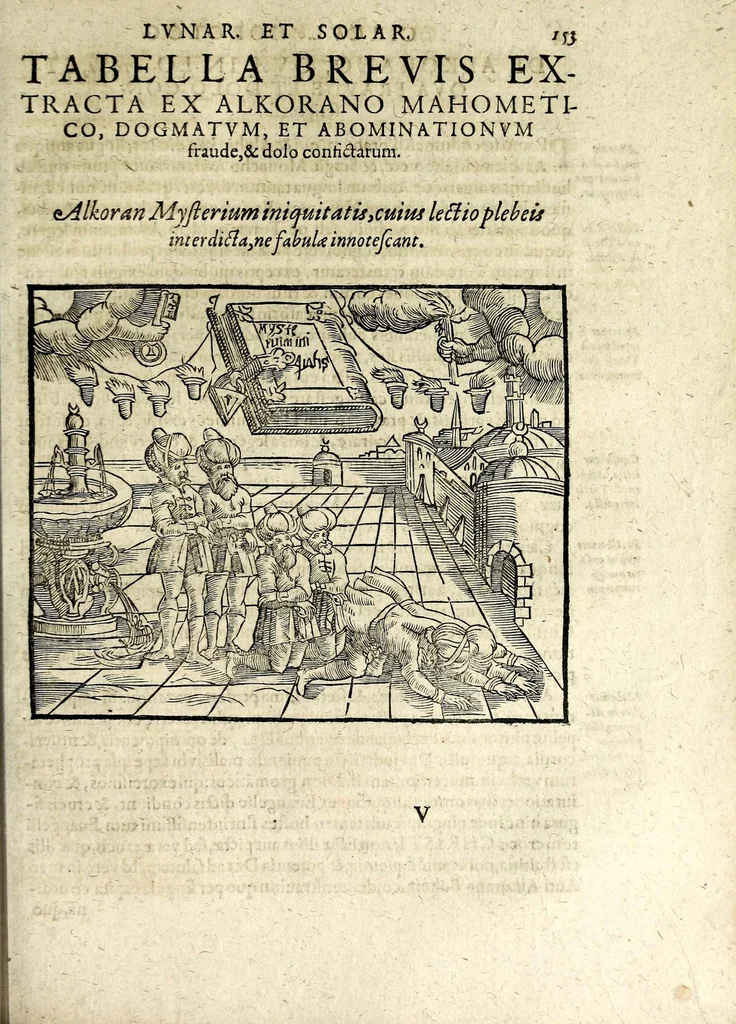 An illustration from Circulus horologI lunaris et solaris, hoc est, Breuissima synopsis, historica, typica et mystica : variis figuris & emblematis illustrata, repraesentans ex Vetere & Nouo Testamento continuam seriem praecipuarum ecclesiae & mundi mutationum, ceu horarum quarundam, praeteritarum, praesentium & secuturarum vlsque ad mundi consummationem, 1616, leaf 171